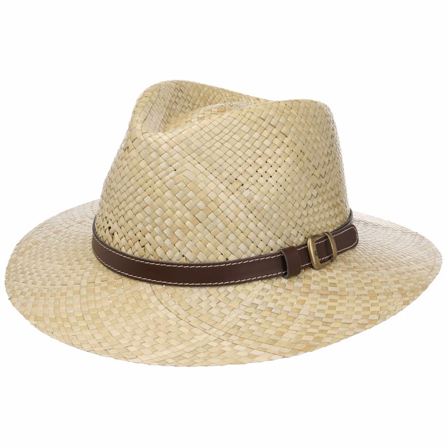 LIPODO Sombrero De Paja Diamond Nature (Fedora) – Made In Italy, Ideal Para Playa Y Verano, Unisex