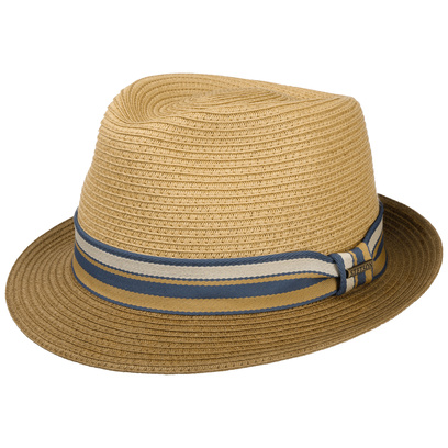 Stetson Sombrero de Paja Romaro Toyo Hombre Traveller Verano Playa con Banda Grosgrain Primavera/Verano 