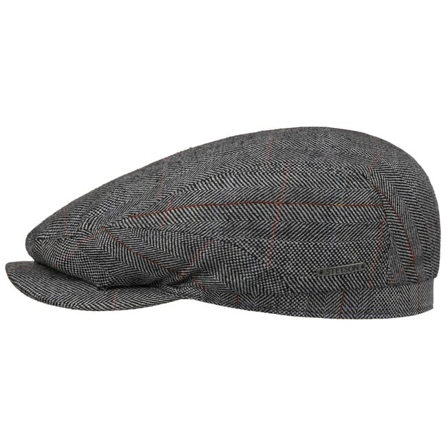 Stetson Coppola Hatteras Pascoli Uomo - Made in The EU Berretto di Seta Newsboy con Visiera, Fodera Estate Primavera/Estate - 58 cm Beige-Marrone