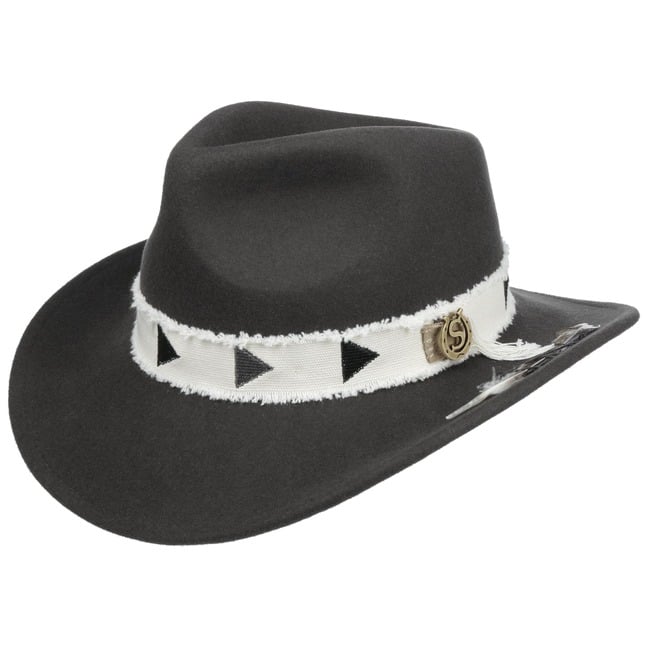 Lierys Sombrero Western The Rancher Hombre - Made In Italy De Vaquero Fieltro Lana Con Banda