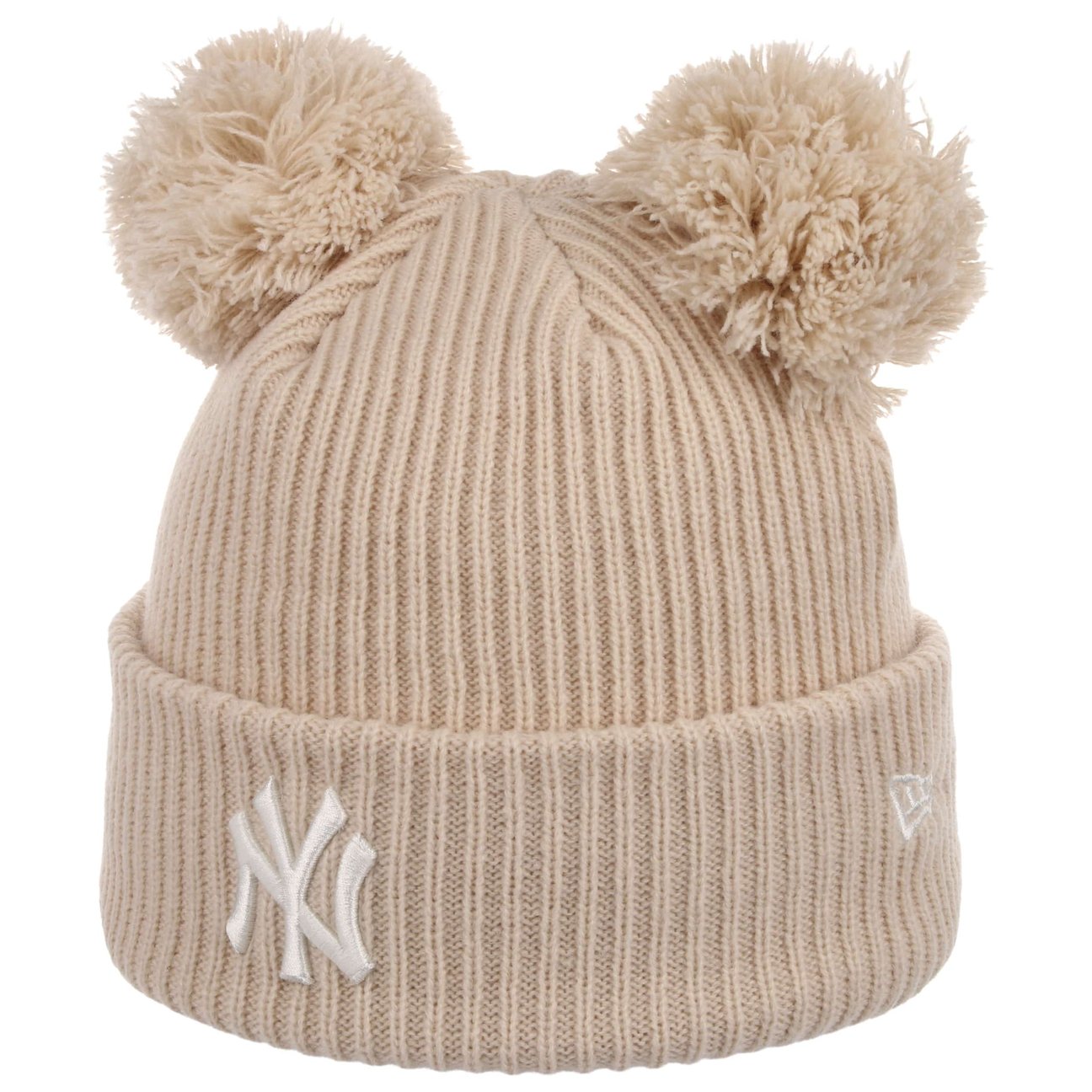 New Era Double Pom - Gorros Blanco Lana - Imagen 3