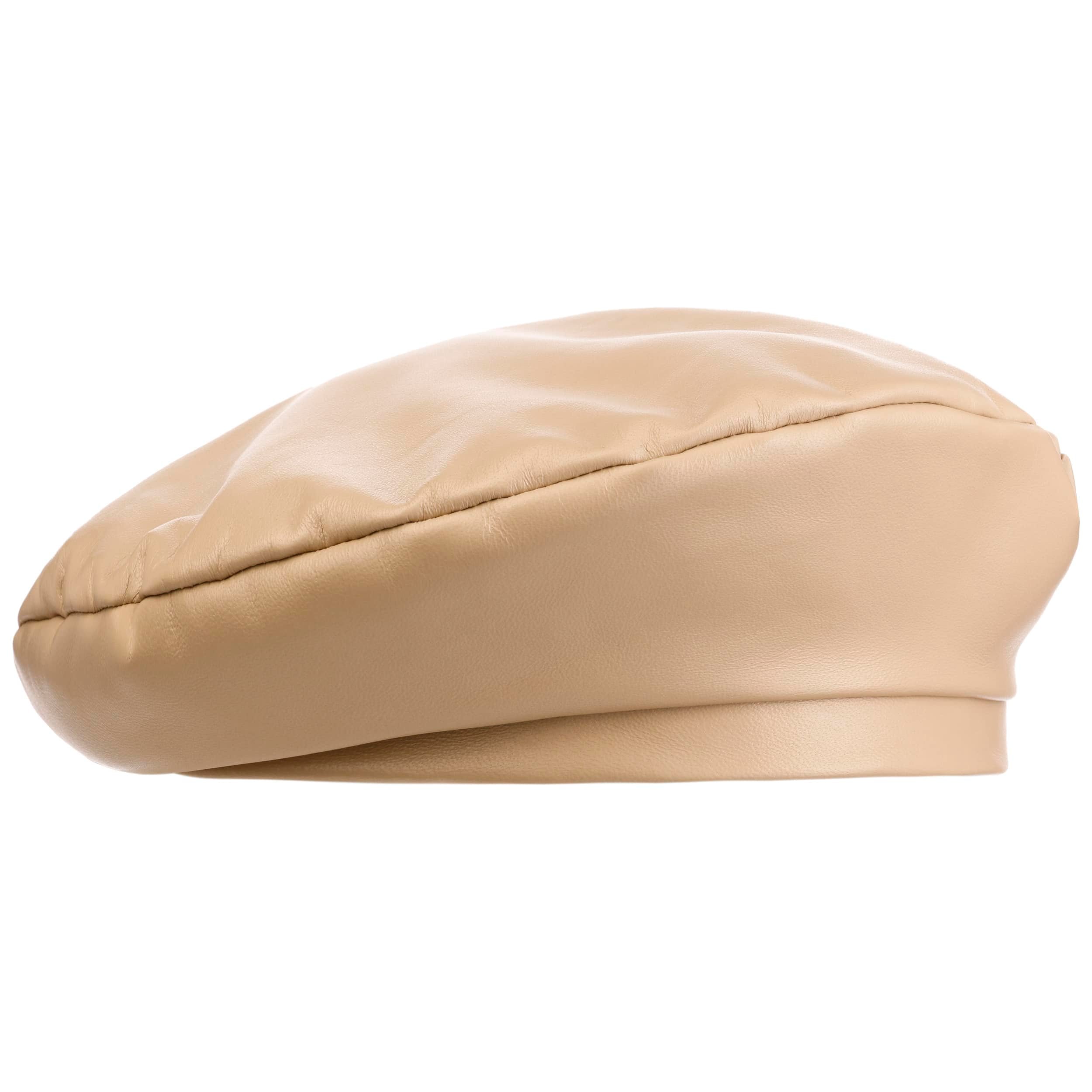 Boina Retro De Piel Sintética De Color Liso Para Mujer