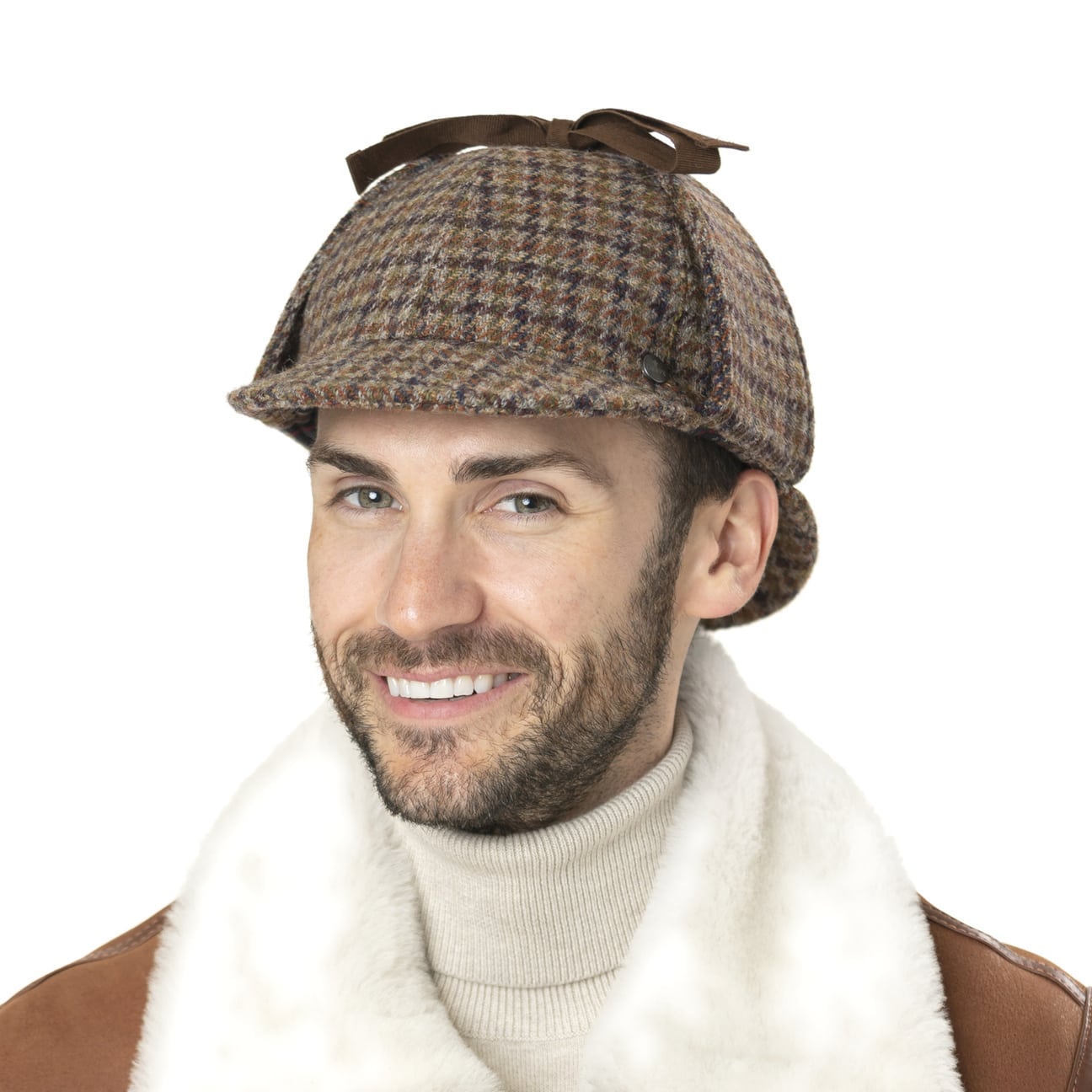 Sombrero Deerstalker Sherlock Holmes Importado Wool Tweed | Envío Gratis