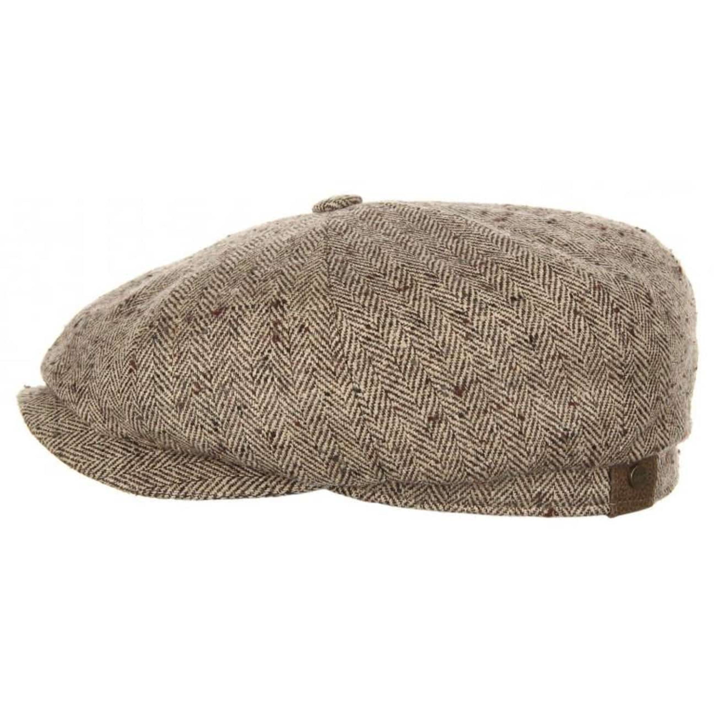 Gorra Invierno Hombre Stetson Gorra Hatteras Herringbone Stripe Hombre - Made In The EU De Lana Newsboy Con Visera, Forro Invierno Otoño/Invierno - S (54-55 Cm) Azul Oscuro Gorras De Hombre Invierno