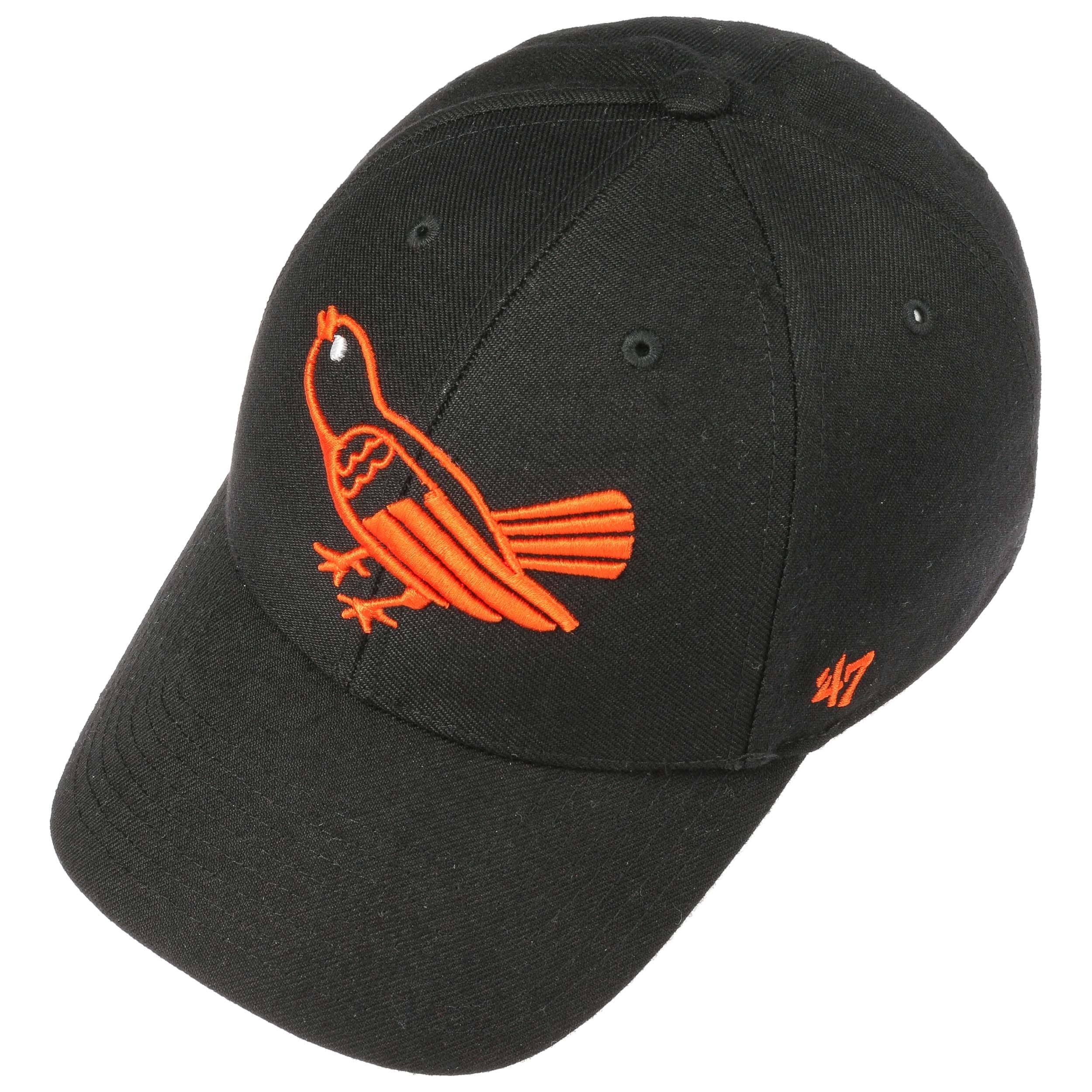 Casquette à visière courbée noire avec logo frontal MLB Baltimore Orioles 47 Brand