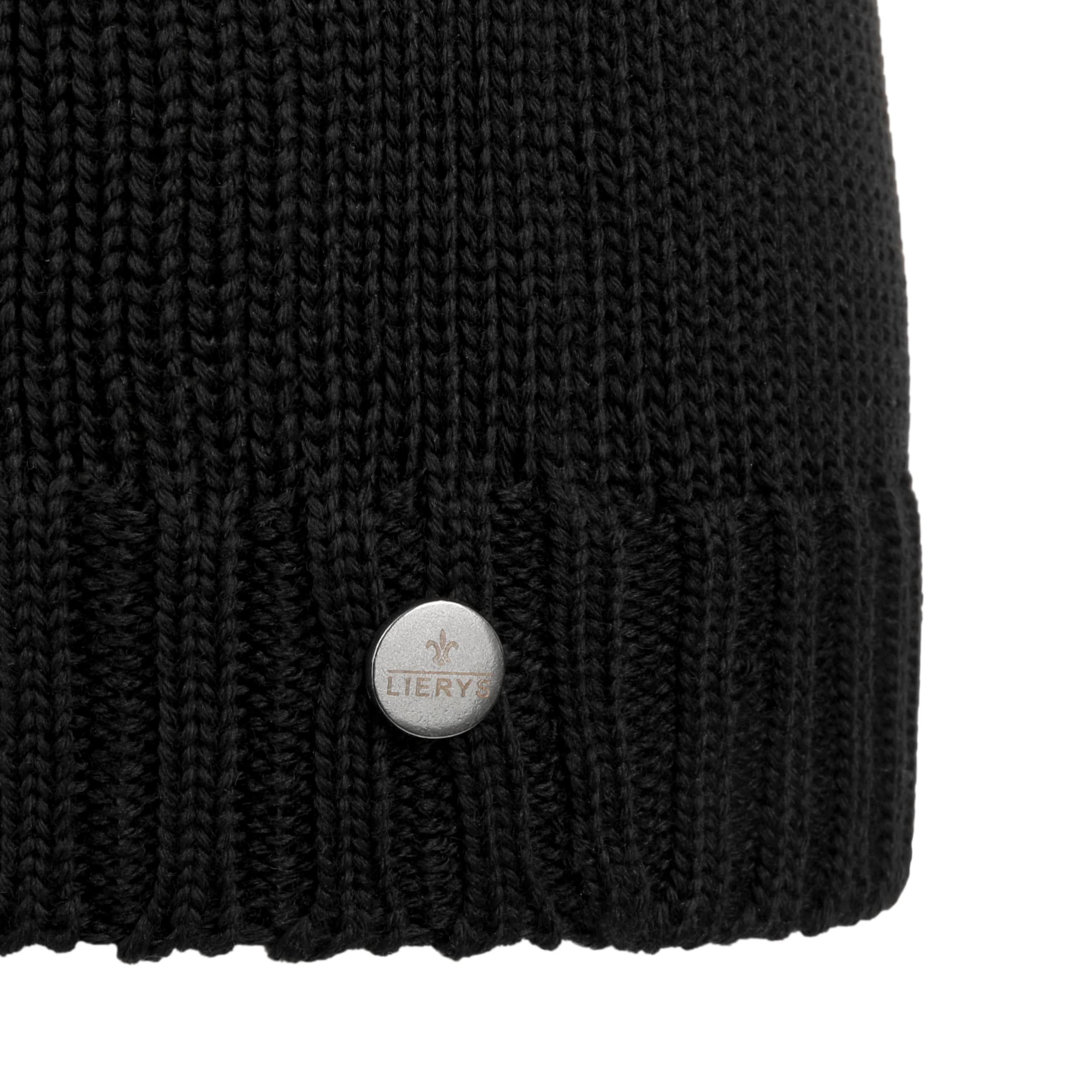 Lierys Gorro Con Pompón Finja Mujer/Hombre - Made In Germany De Punto Invierno Vuelta, Vuelta Otoño/Invierno - Talla única Gris-Rojo