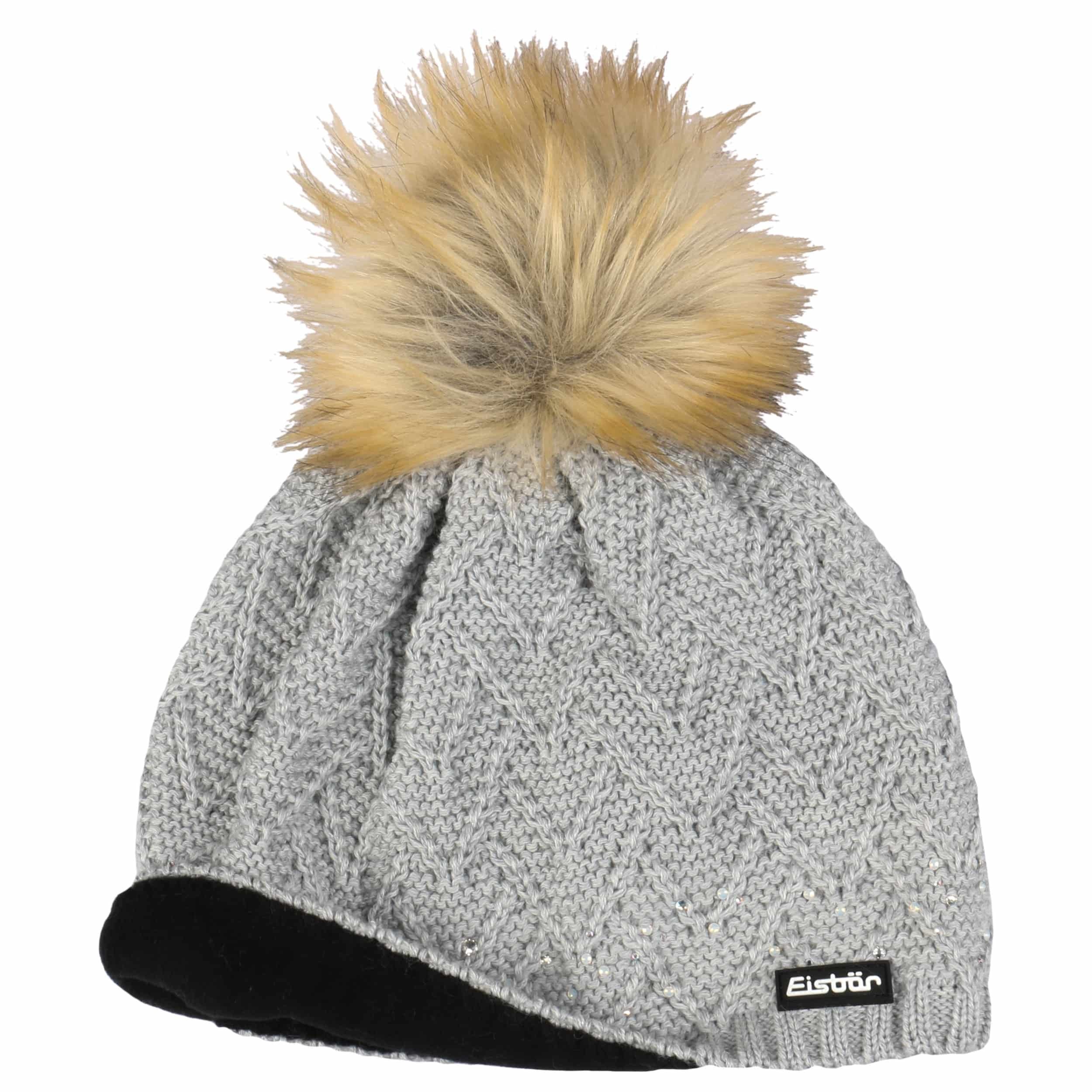 Cappello Donna Eisbär Isabella Lux Crystal: Misto Merino, Cristalli, Pompon In Finta Pelliccia, Caldo Interno In Pile - 6