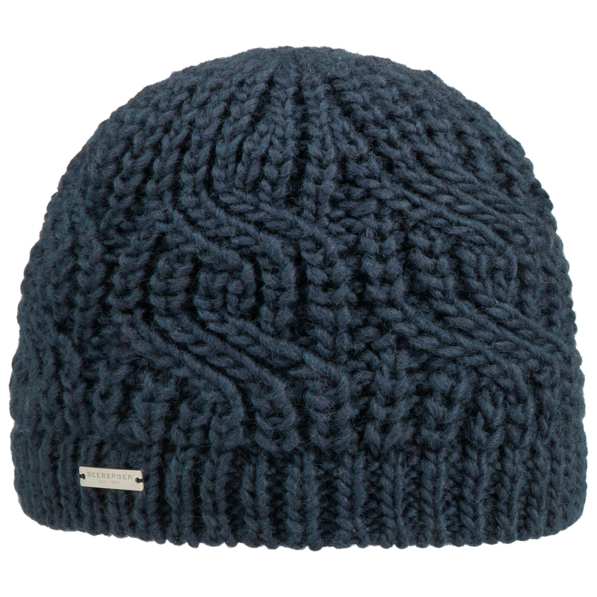 Boina De Fieltro De Lana Para Mujer Seeberger - Borde De Punto Vasco, Talla única (54-58 Cm), Color Liso, Cálida Y Elegante