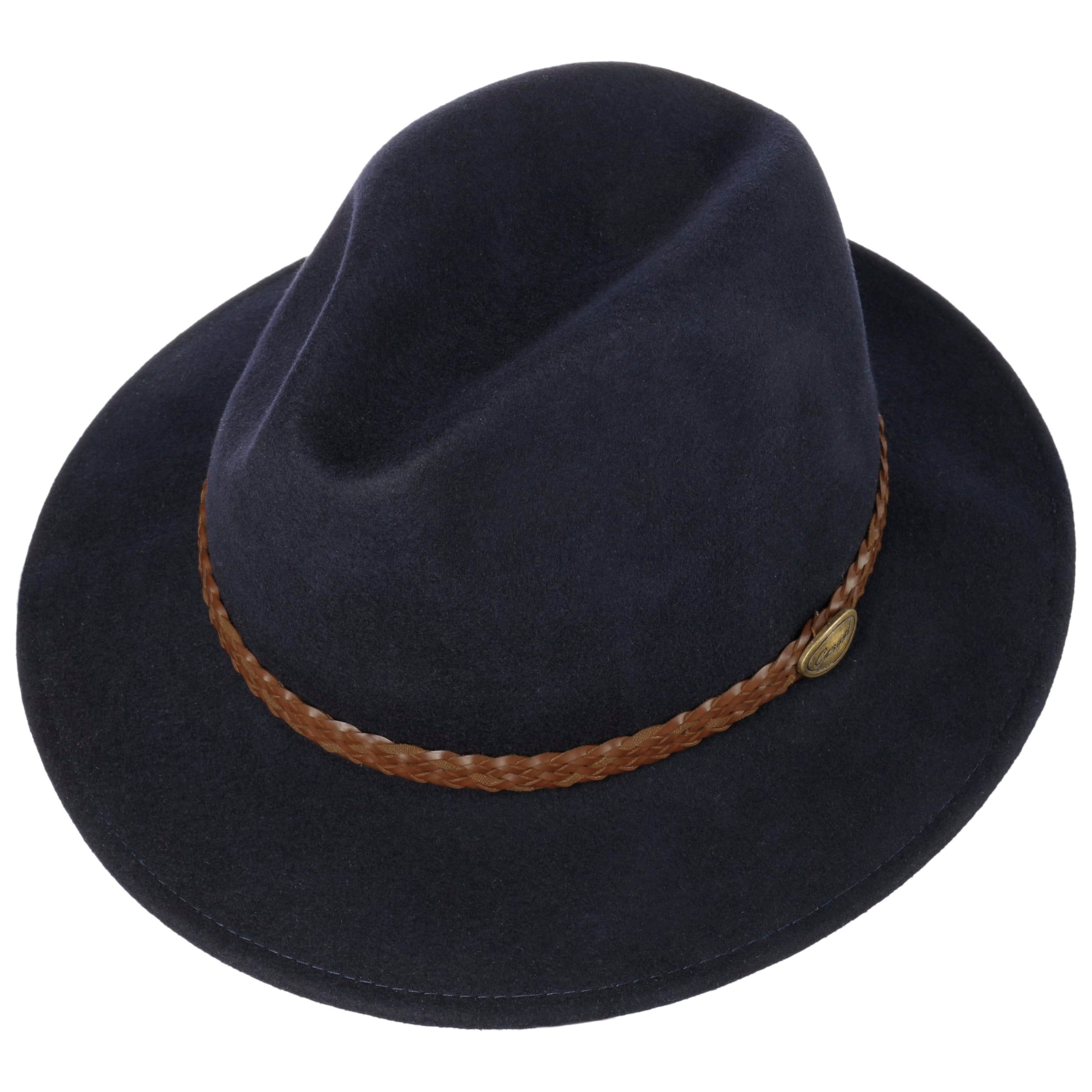 Lipodo Outdoor Traveller Wolvilthoed Dames/Heren - Made in Italy vilthoed hoed wollen voor Herfst/Winter - 57 cm olijfgroen