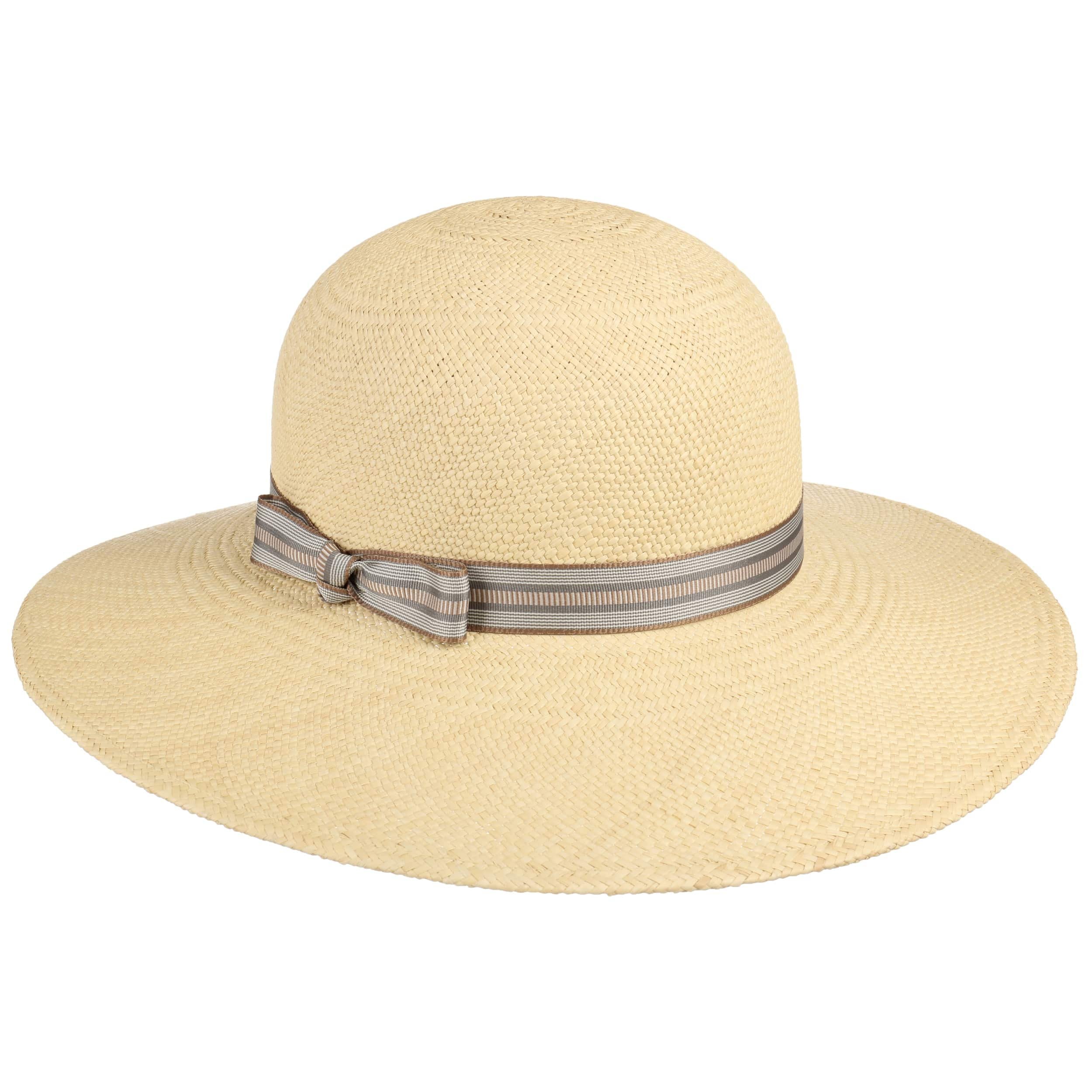 Mayser Sombrero Con Protección UV Twotone Block Mujer - Made In The EU Para El Jardín De Sol Lino Tira Mentón Verano Primavera/Verano - S (55-56 Cm) Natural-Azul