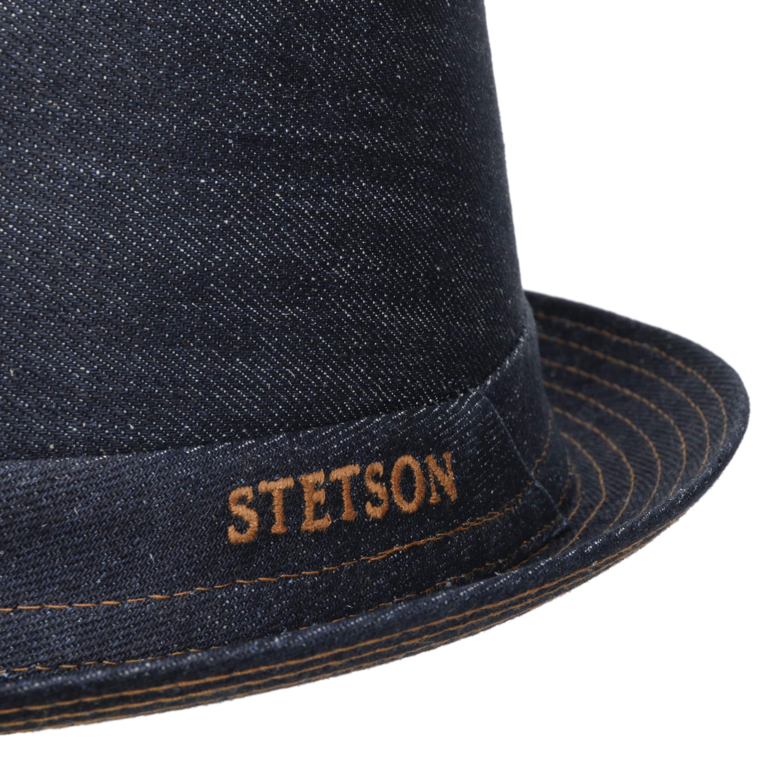 Chapeau Stetson Pork Pie Denim - Coton Ramie Durable - Fabriqué Italie été