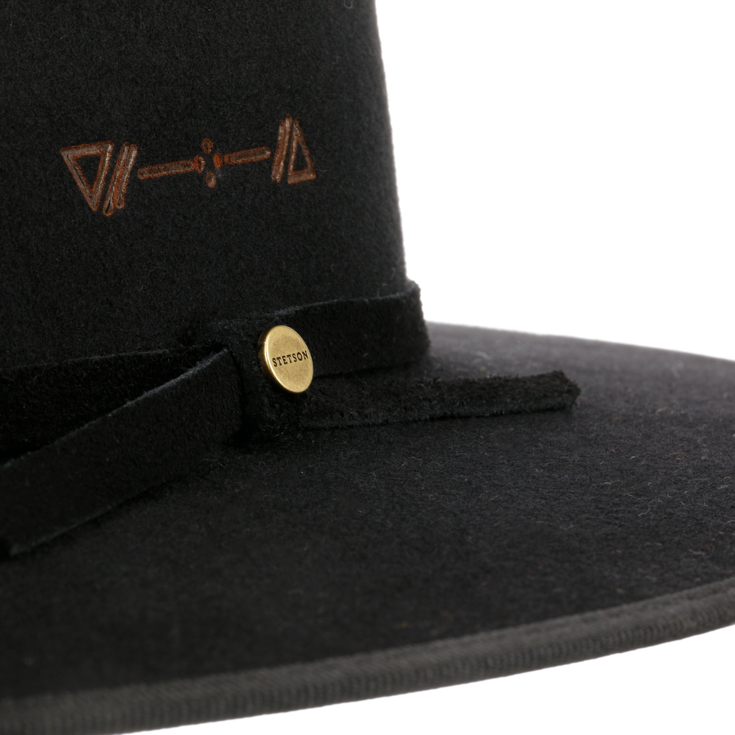 Stetson Cappello In Lana Open Crown Asahi Guard | Unisex, Feltro, Fascia In Pelle, Nero, XL (60-61 Cm)